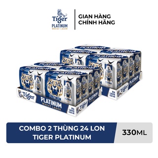 HỎA TỐC HCM - Combo 2 Thùng 24 lon bia lúa mì Tiger Platinum Wheat Lager