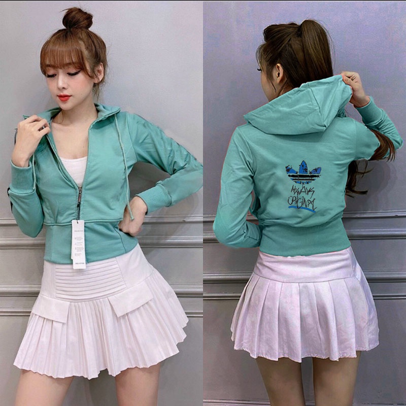 áo khoác nữ hình in phom lửng tay dài freesize 54kg