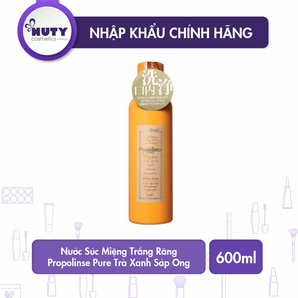 Nước Súc Miệng Trắng Răng Propolinse Pure Trà Xanh Sáp Ong (600ml)