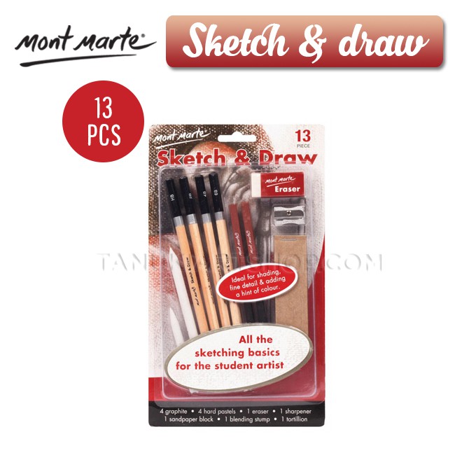 Set đồ vẽ chì Mont Marte Sketch &amp; Draw