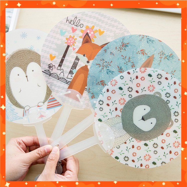 Quạt nhựa cầm tay, quạt mini hình thú dễ thương siêu cute