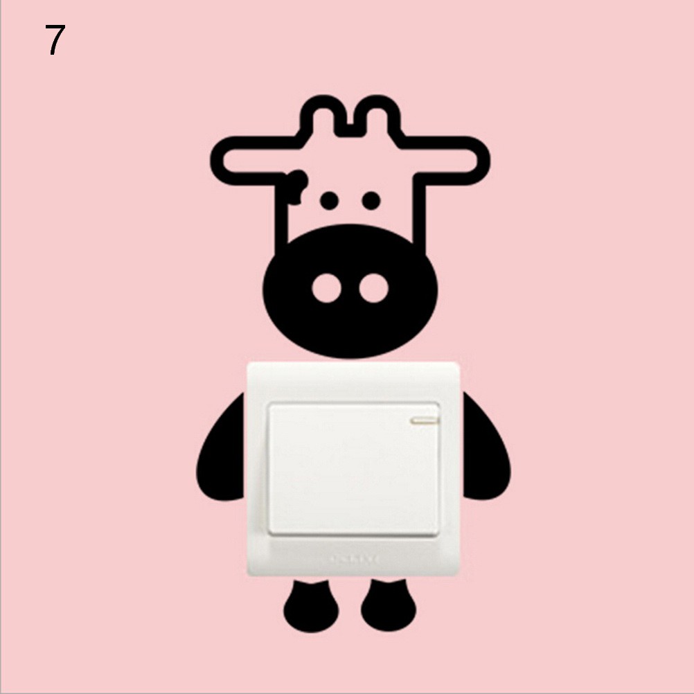 [springeven] Sticker Vinyl Dán Tường Nghệ Thuật Hình Chó Mèo Có Thể Tháo Gỡ Trang Trí Công Tắc Phòng