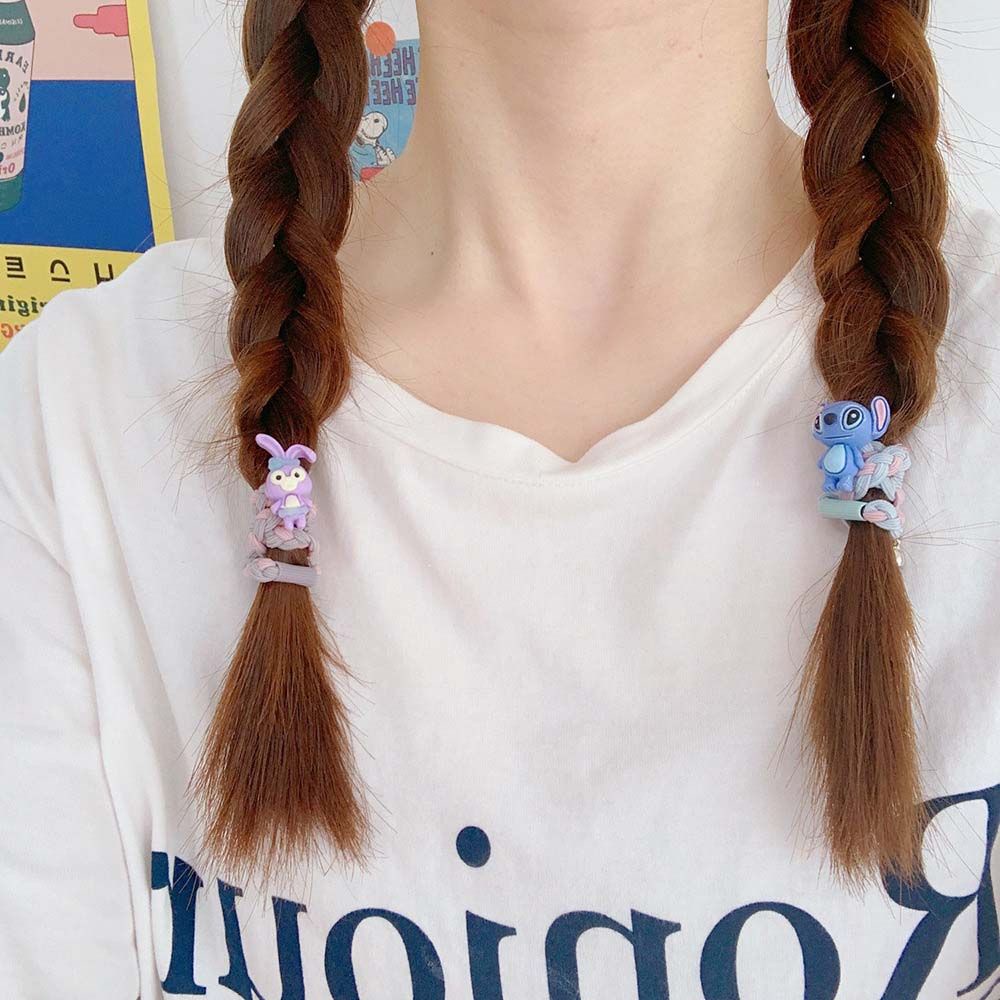 Set 2 vòng đeo tay dây bện phối hạt nam châm và mặt hoạt hình sáng tạo đáng yêu thời trang dành cho cặp đôi nam nữ