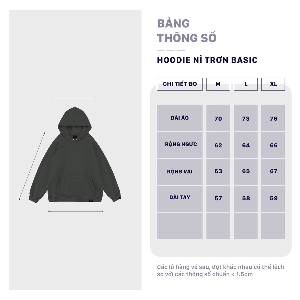 Áo hoodie unisex nỉ trơn basic LEILA STORE áo nỉ phối mũ form rộng dáng unisex Local Brand | BigBuy360 - bigbuy360.vn