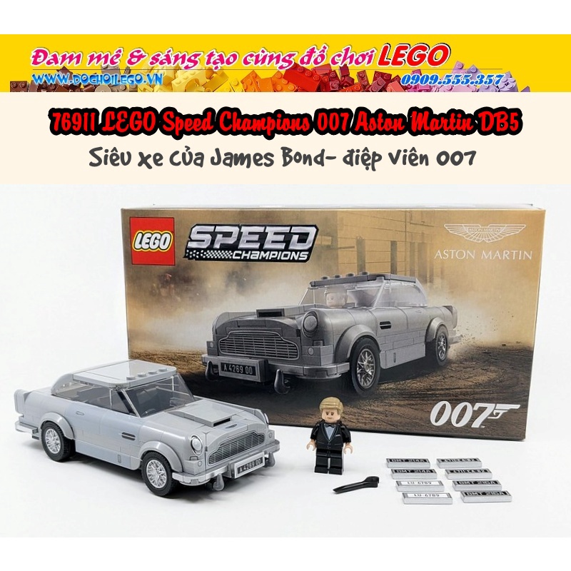 76911 Đồ chơi lắp ráp Iego Speed Champions 007 Aston Martin DB5 - Siêu xe của James Bond điệp viên 007