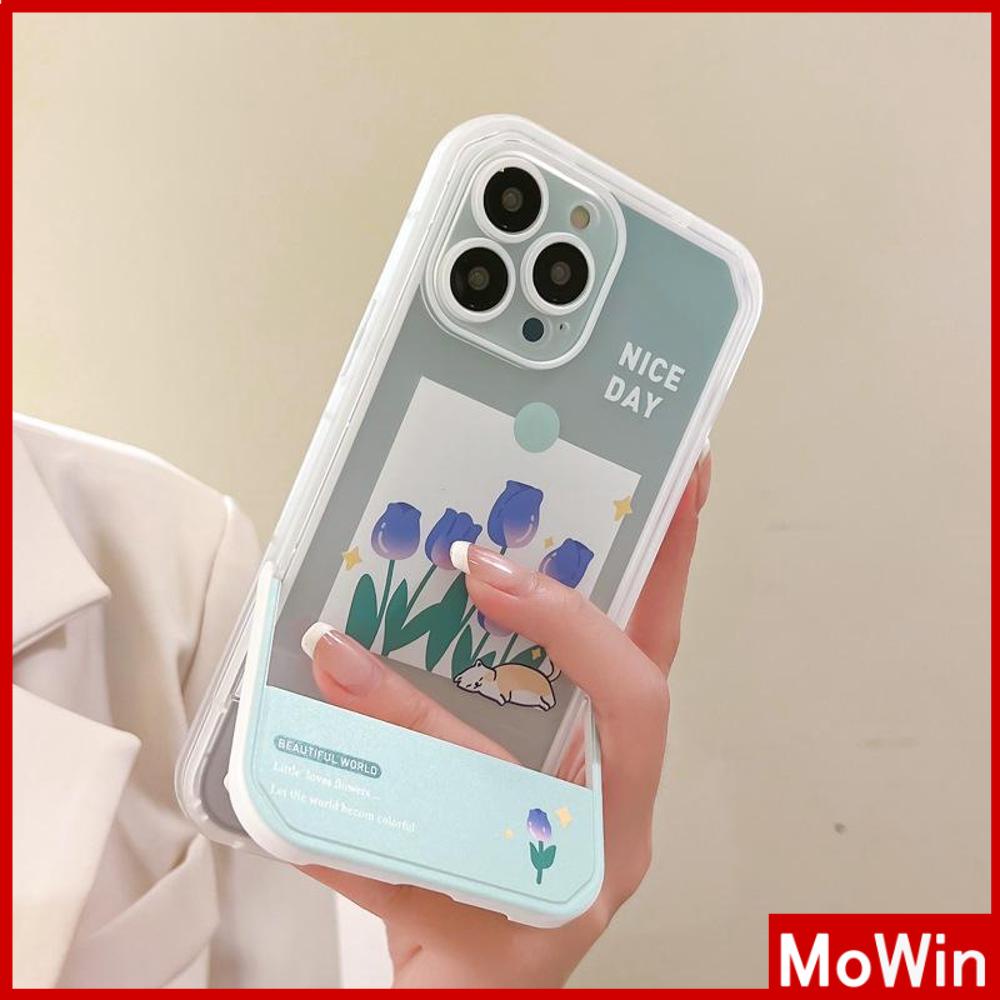 iPhone Case Acrylic Invisible Folding Stand Silicone Soft Case Airbag Shockproof Cover Camera Flower Compatible For iPhone 11 Pro Max 13 Pro Max 12 Pro Max 7Plus xr XS Max