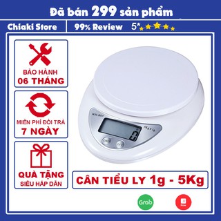 Cân tiểu ly điện tử nhà bếp cao cấp định lượng 1g - 10kg, cân tiểu ly làm bánh độ chính xác cao kèm 2 viên pin AAA