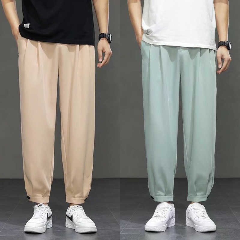 Quần Dài Thể Thao Dáng Rộng Phong Cách Hàn Quốc Thời Trang Mùa Hè Cho Nam Size S-3xl