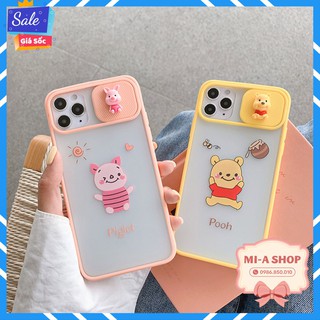 Ốp iphone 🍒FREESHIP🍒 Ốp lưng nắp trượt nhám Pooh và Piglet hot