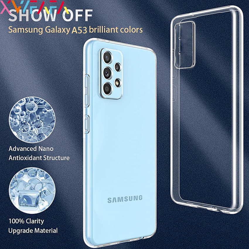 Ốp Điện Thoại TPU Dẻo Trong Suốt Siêu Mỏng Có Tấm Bảo Vệ Camera Cho Samsung A53 A52S A73 A13 M52 F42 5G