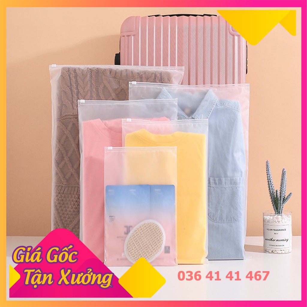 1 TÚI ZIP LỤA MỜ - TÚI NHỰA ĐỰNG ĐỒ KHOÁ KÉO DU LỊCH ĐA NĂNG GIÀY DÉP ĐỒ TRANG ĐIỂM QUẦN ÁO