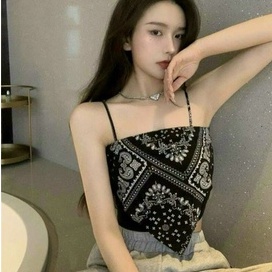 Áo 2 dây thổ cẩm 2 lớp kèm mút cực xinh , chất thun bozip dày dặn