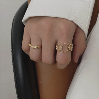 Set 2 nhẫn đeo tay phong cách retro cổ điển