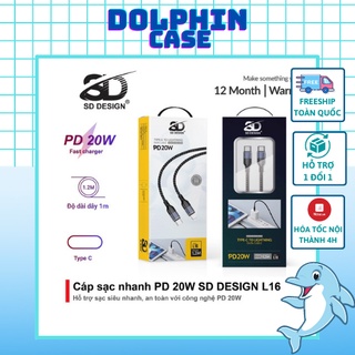 Cáp sạc nhanh công nghệ Power Delivery 20W L16 chính hãng SD Design Sạc nhanh, an toàn, bền bỉ, chắc chắn