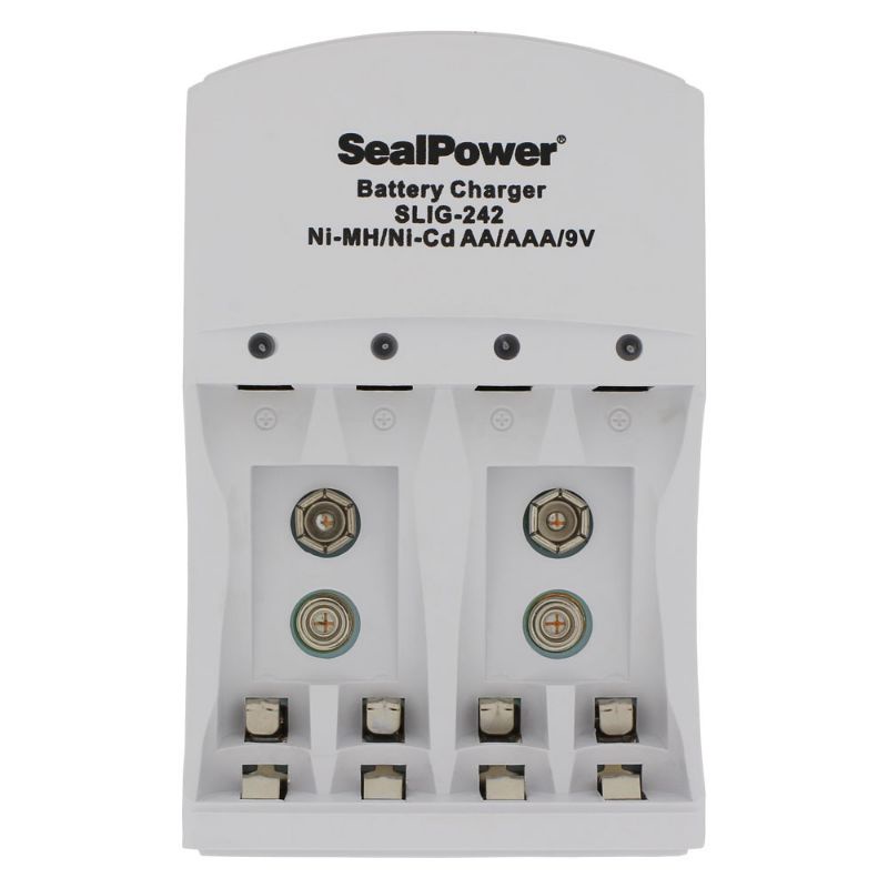 Máy sạc SealPower SLIG-242, pin tiểu, kèm pin sạc AA 1600mAh / AAA 1000mAh / 9V 180mAh, sạc 4 kênh độc lập đa năng