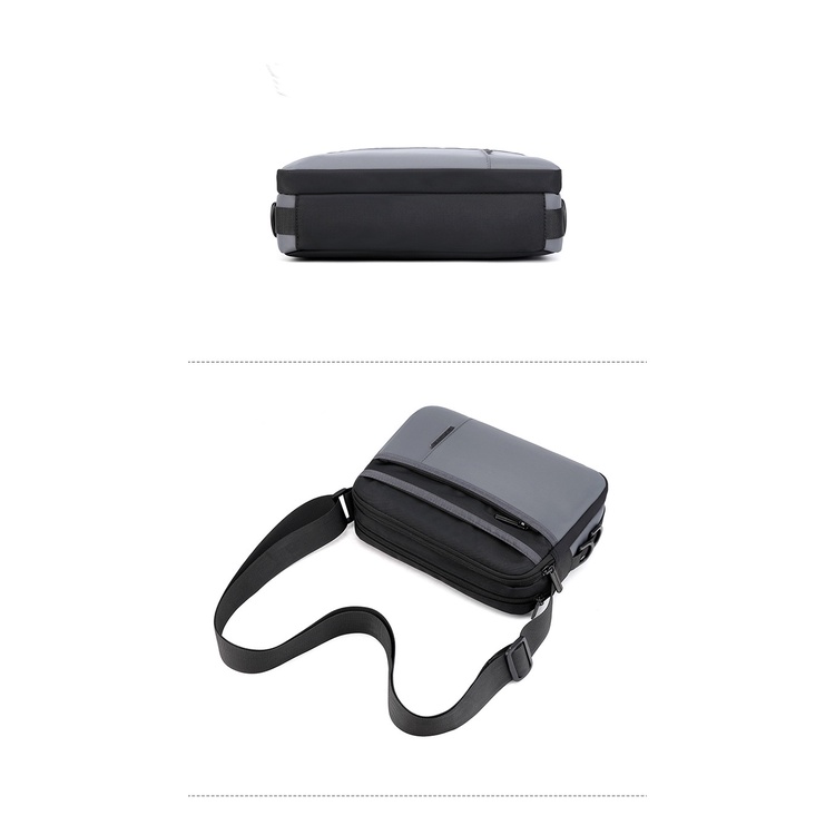 Túi Nam Đeo Chéo Mini LEO Vải Oxford Cao Cấp Chống Nước Thiết Kế Thời Trang Hiện Đại Đen/Xam T22