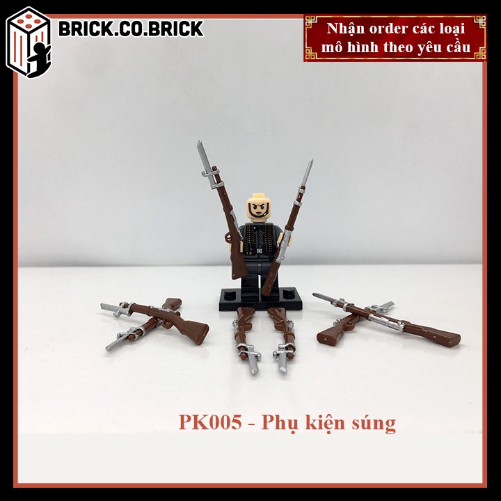 Phụ kiện MOC Army- Vũ Khí Vỉ Súng - Đồ chơi lắp ráp minifig và non-lego trang trí quân đội - PK005