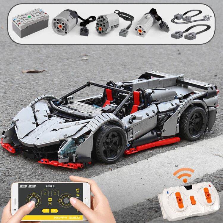 (CÓ SẴN) Lắp ghép Mô hình siêu xe XQ1003 The Veneno Lamborghini Roadster RC Car có động cơ và điều khiển từ xa