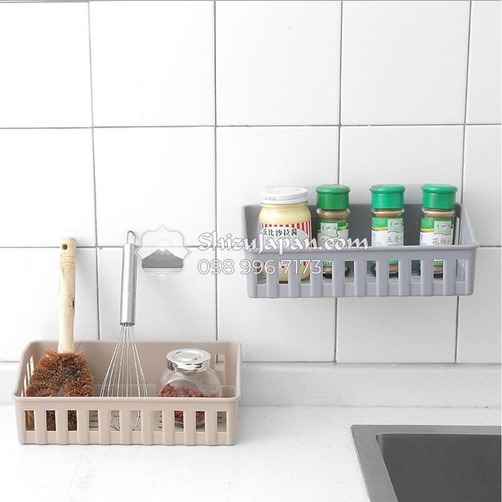Kệ Nhựa Để Đồ Dán Tường Cho Phòng Tắm và Nhà Bếp