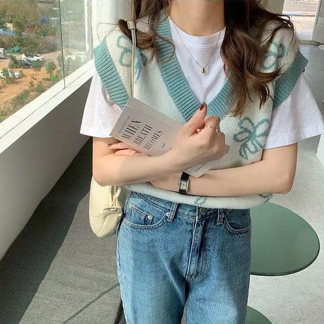 Áo khoác len cổ chữ v dáng rộng thiết kế mới thời trang theo phong cách hàn quốc | BigBuy360 - bigbuy360.vn