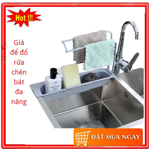 Giá Để Đồ Rửa Chén Bát Đa Năng Có Chỗ Treo Khăn Thông Minh