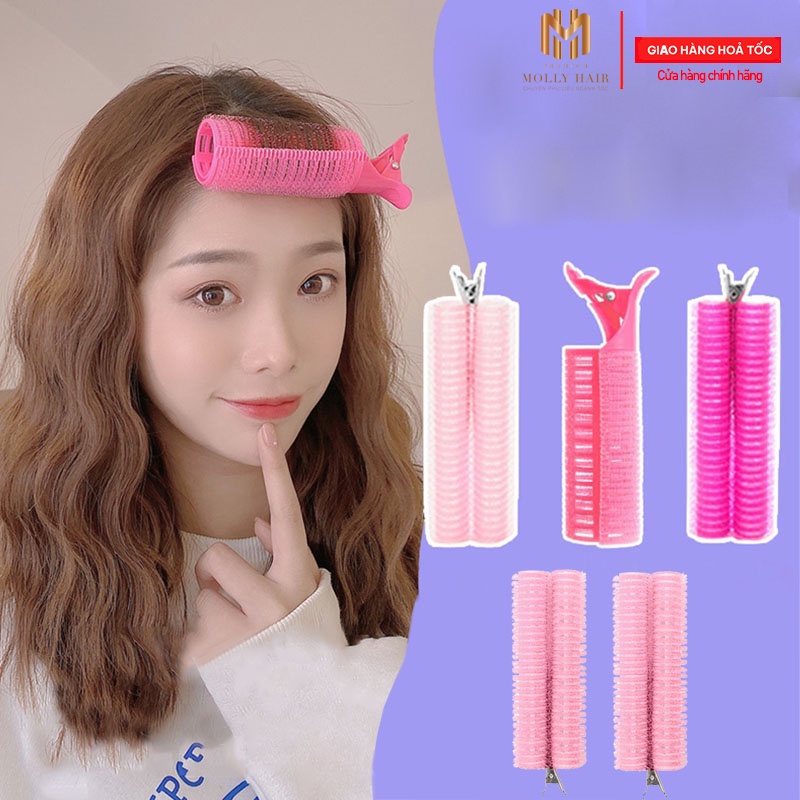 Kẹp phồng chân tóc mái tự dính, uốn mái thưa Hàn Quốc Mollyhair