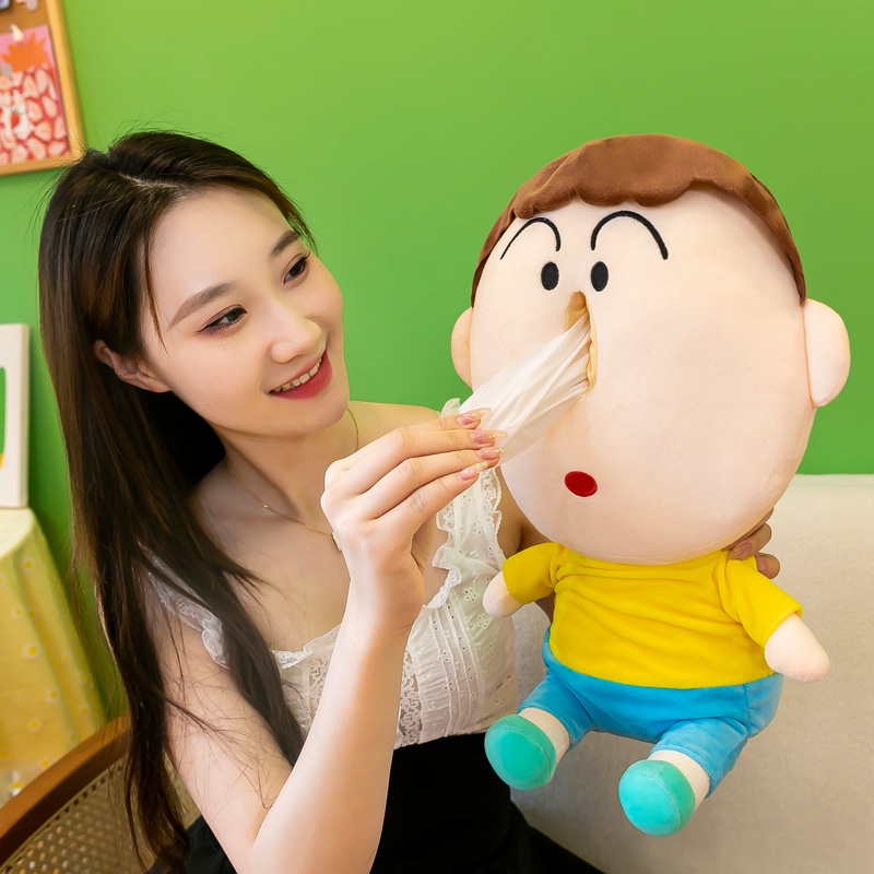 Hộp Đựng Khăn Giấy Nhồi Bông Hình Cậu Bé Bút Chì Shin-chan Hoạt Hình Sáng Tạo