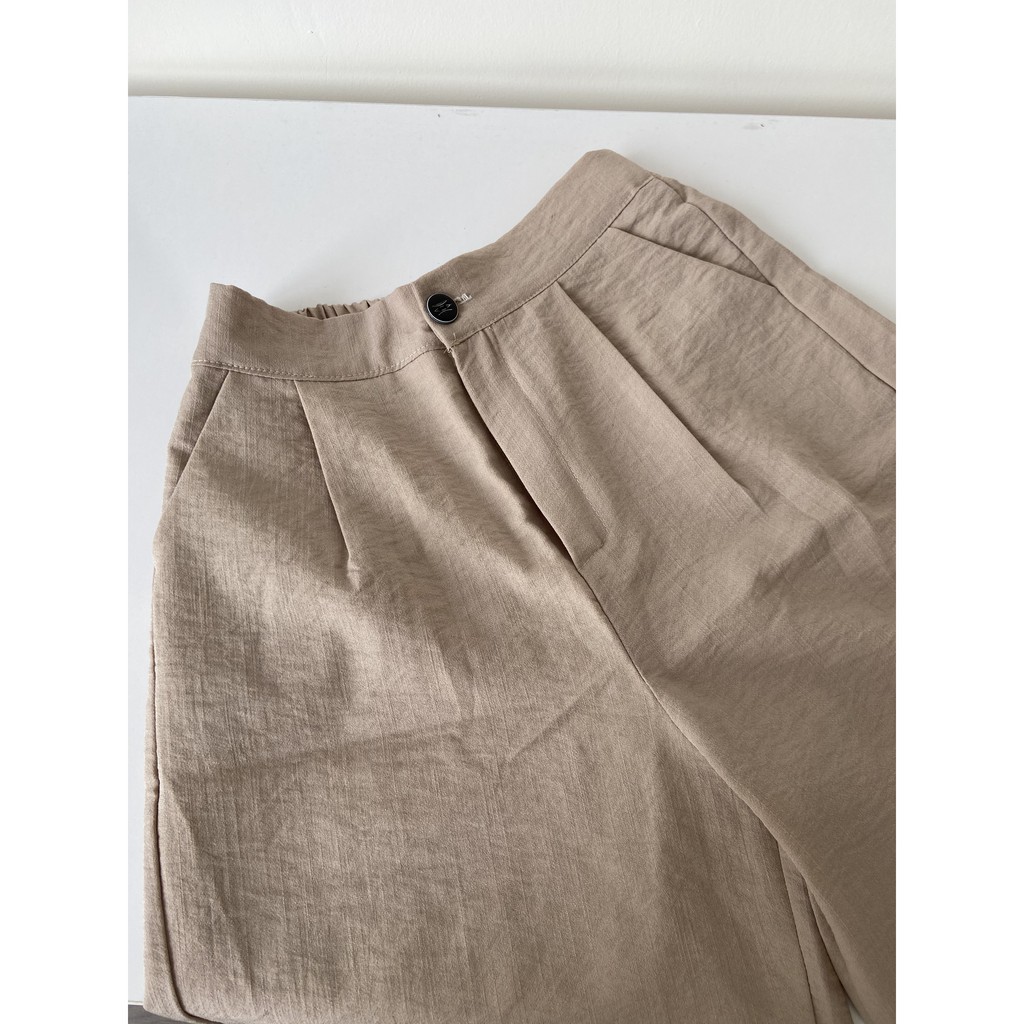 Quần ngố nữ/ Quần lửng nữ ống rộng chất đũi mềm mịn | BigBuy360 - bigbuy360.vn