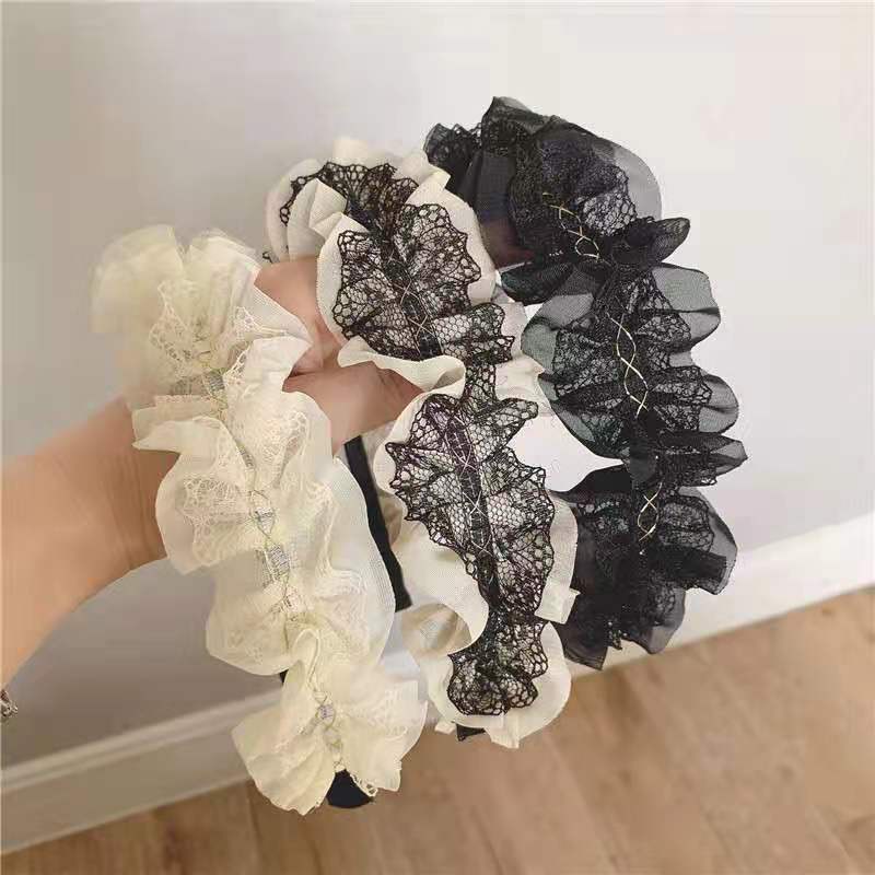 Băng đô ren lưới mới phong cách Retro