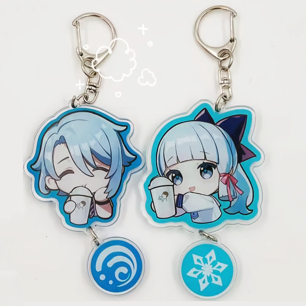 ( HỌC SINH HÚT TRÀ SỮA ) Móc khóa in hình AYAKA AYATO KAMISATO ver TREO THẢ GENSHIN IMPACT mica trong acrylic game chibi