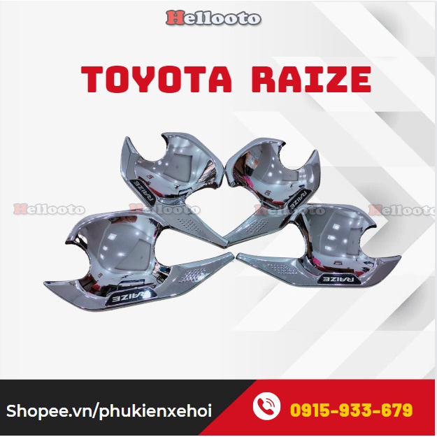 Bộ 4 Ốp Hõm Cửa Xe Toyota Raize 2021 2022 Mạ Crom/ Carbon Cao Cấp trang trí chống xước tay cửa xe