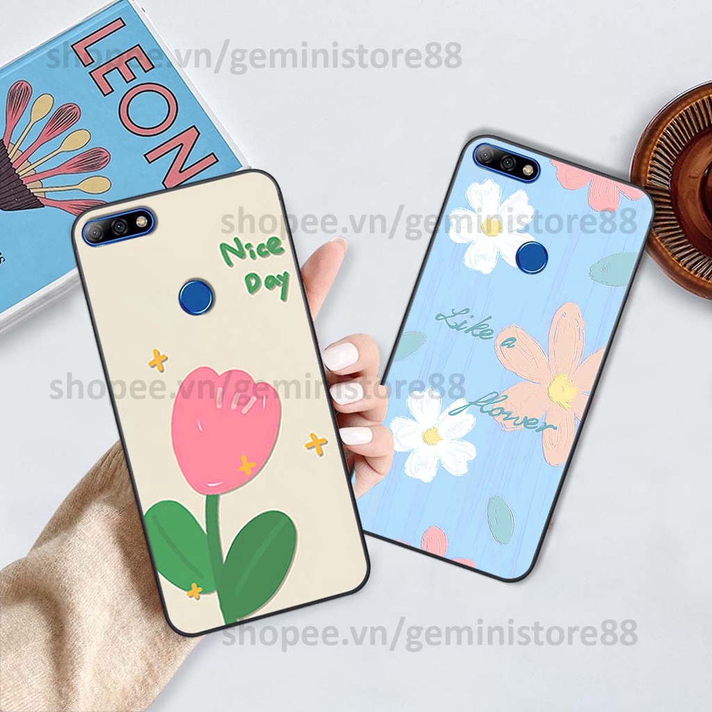 Ốp Huawei Y7 Prime 2018 / Y7 Pro 2018 in hình hoa lá nhiều màu sắc siêu đẹp, siêu xinh, siêu cá tính