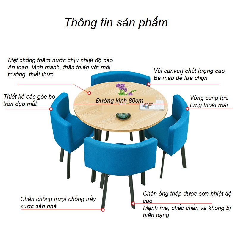 Bộ bàn ăn tròn mặt vân đá xếp gọn kèm 4 ghế - Bàn ăn 4 ghế xếp gọn tiết kiệm diện tích - Có Video Kèm Ảnh Thật