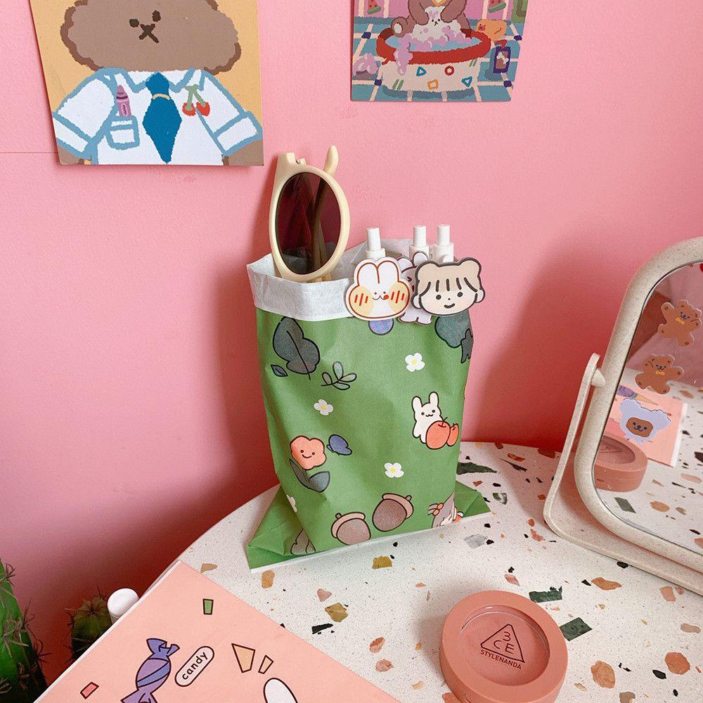 CHOOKEY Túi Giấy Đựng Quà Mini Họa Tiết Gấu Và Hoa Xinh Xắn