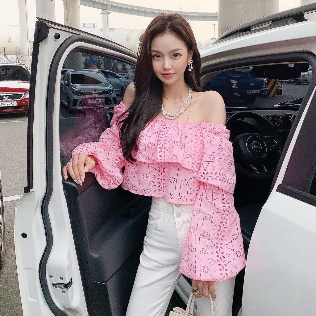 💜Ở bước đều💜 | Đầm Ren Trễ Vai Một Bên Vai Phong Cách Mùa Thu Mới Cho Nữ