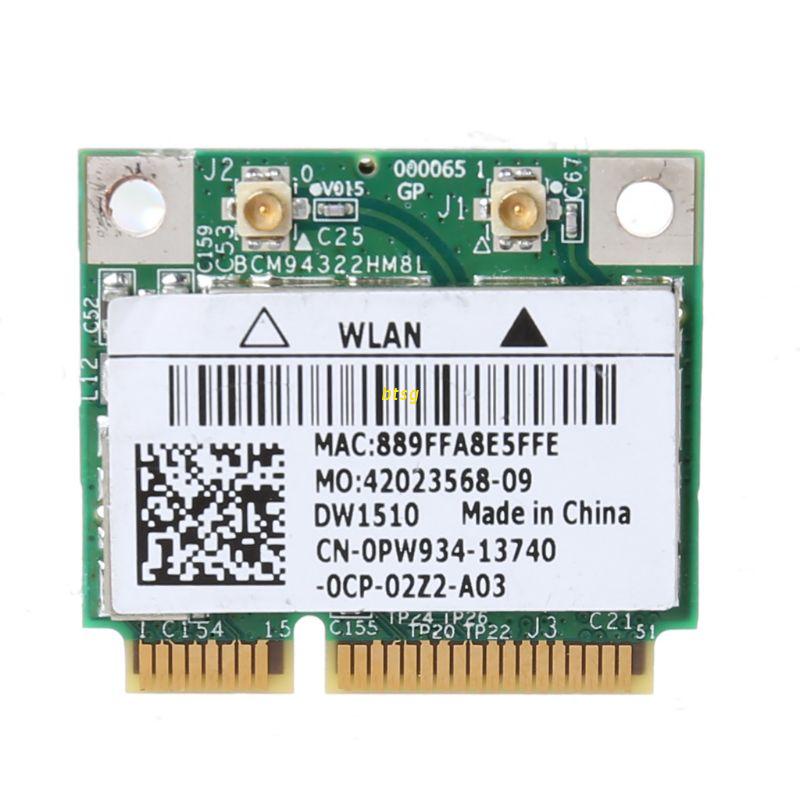 Thẻ chuyển đổi không dây BCM94322HM8L BCM94322 300Mbps 802.11a/b/g/n DW1510 Mini PCIE WiFi cho hệ thống OS