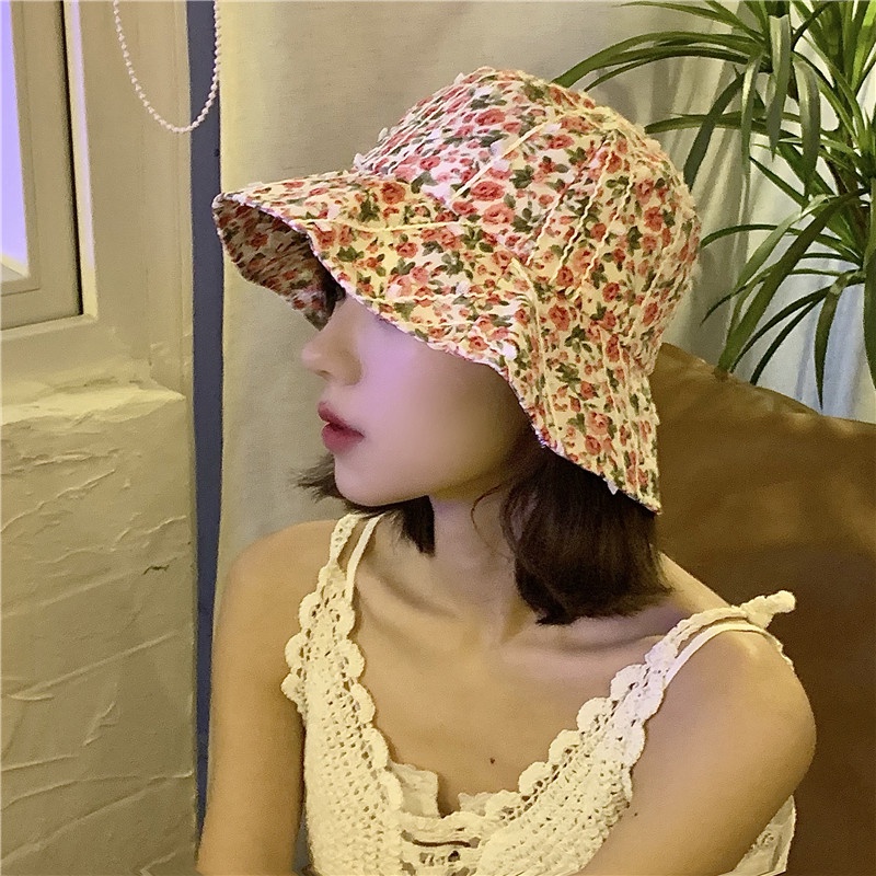 Nón Bucket Họa Tiết Hoa Phong Cách Nhật Bản Dành Cho Nữ