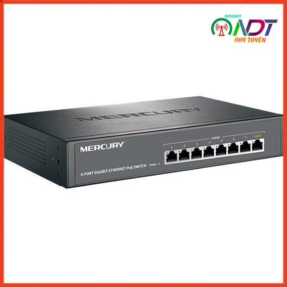 🇻🇳 Switch Chia 8 ports 7 PoE af/at 128W Mercury Gigabit CẤP NGUỒN CHO WIFI ARUBA - AEROHIVE - UNIFI - RUCKUS