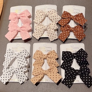 {Nơ Chấm bi} CẶP KẸP NƠ CHO BÉ - KẸP MỎ VỊT NƠ LOLITA - KẸP NƠ