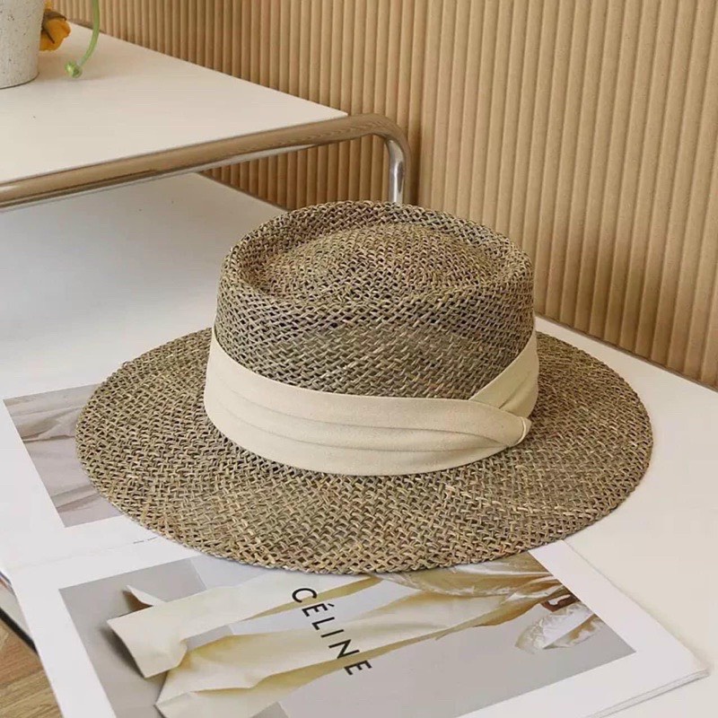 Mũ cói đi biển dạng lưới thưa hàng cao cấp