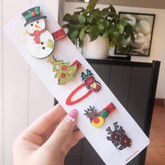 Set 5 kẹp noel cho bé gái siêu cute