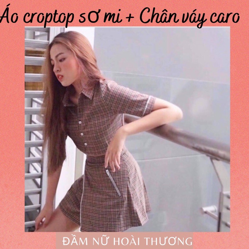 Set váy nữ / Set áo croptop và chân váy tôn dáng tự tin khoe đường cong Đầm Nữ Hoài Thương