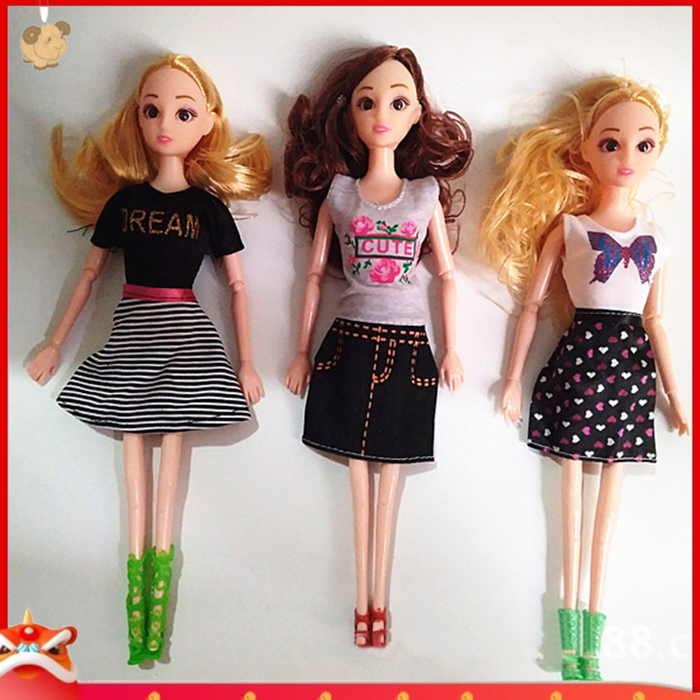 Bộ váy và áo họa tiết kẻ sọc xinh xắn cho búp bê