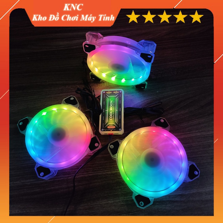 Quạt Tản Nhiệt Máy Tính K5 Fan Case Kích Thước 12cm Led RGB Đồng Bộ Hub Quạt Coolmoon