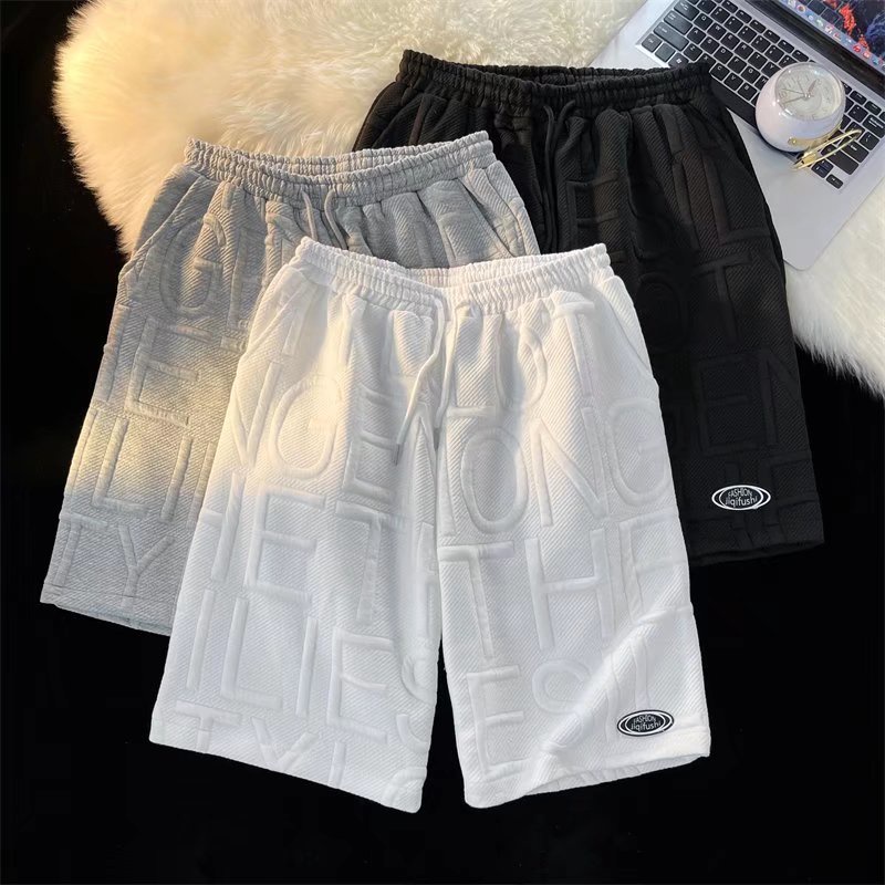 Quần Dùi Quần Short Nam Thể Thao Rộng   Màu Sắc Trơn Có Dây Rút Thêu Chữ Phong Cách Hàn Quốc Cho  Giới Unisex Fashion Quần ống Suông Nữ Bigsize Jogger Nam
