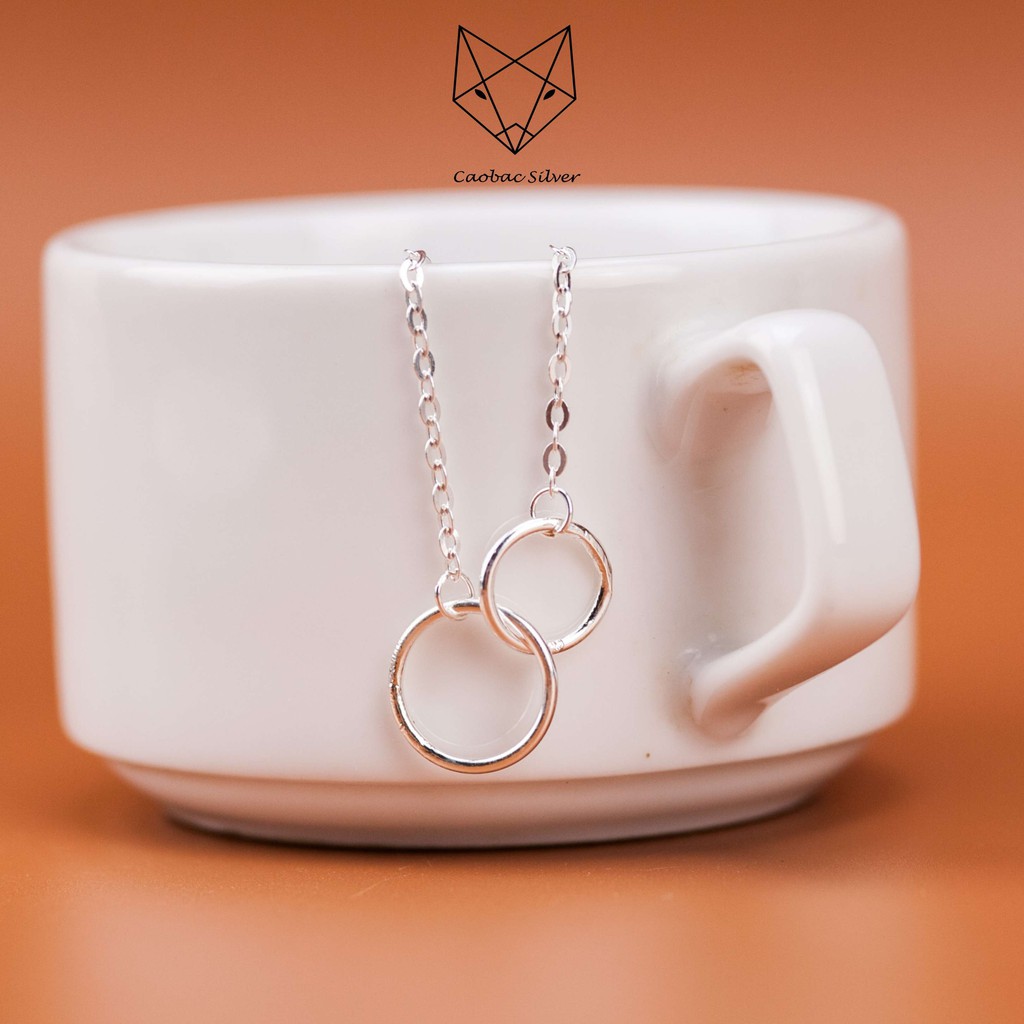 Dây Chuyền Bạc Nữ CaoBac Silver Hai Mặt Tròn Phong Cách Cá Tính Độc Đáo