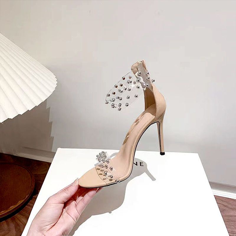 Giày Cao Gót Đính Đinh Tán Thiết Kế Mới Thời Trang Mùa Hè 2022 Dành Cho Nữ