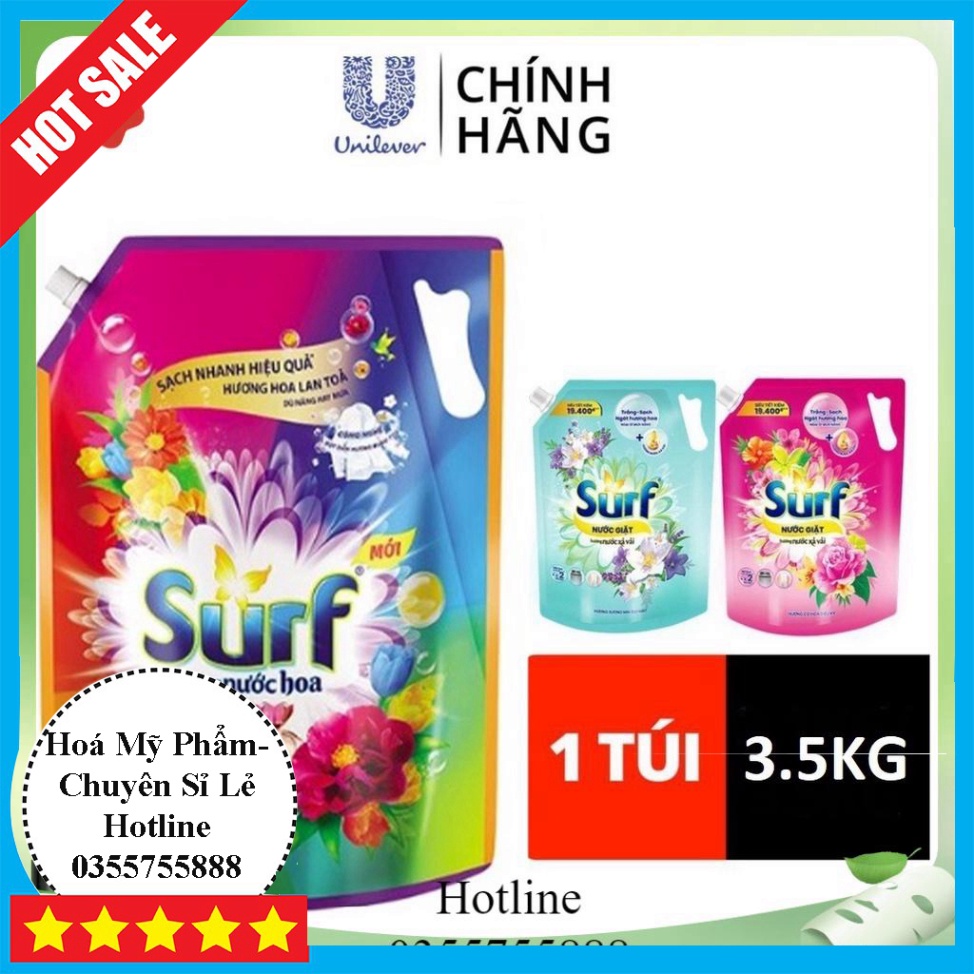 Hoả Tốc Nước giặt Surf hương cỏ hoa kỳ diệu túi 3.5 lít