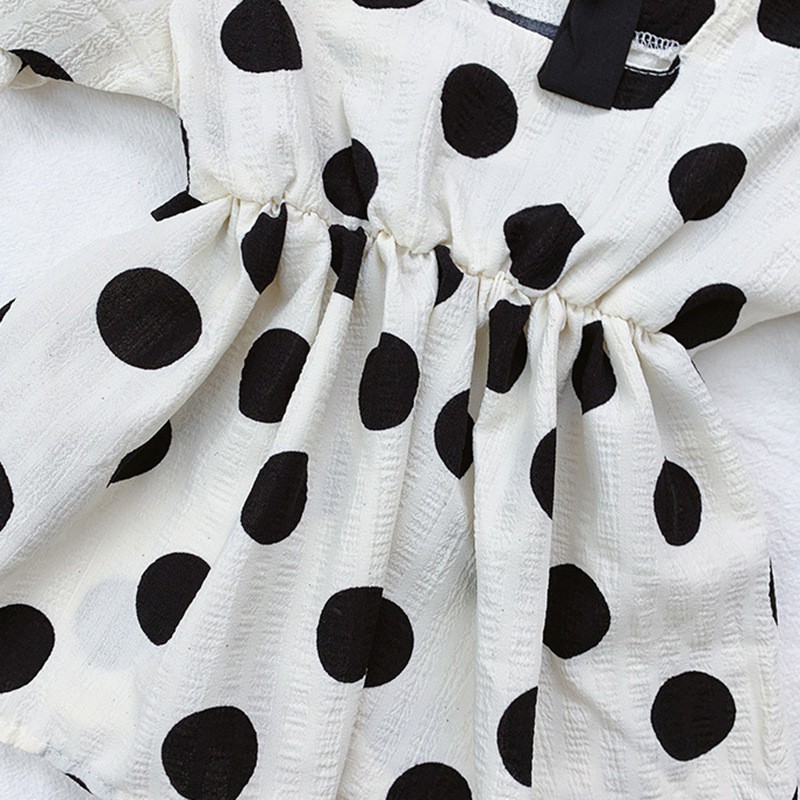 Set Áo Chấm Bi + Quần Short Cho Bé Gái