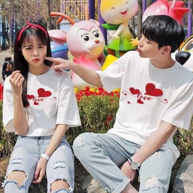 💥SALE💥 Áo đôi siêu dễ thương, chất cotton 4 chiều thoáng mát, đủ size và màu
